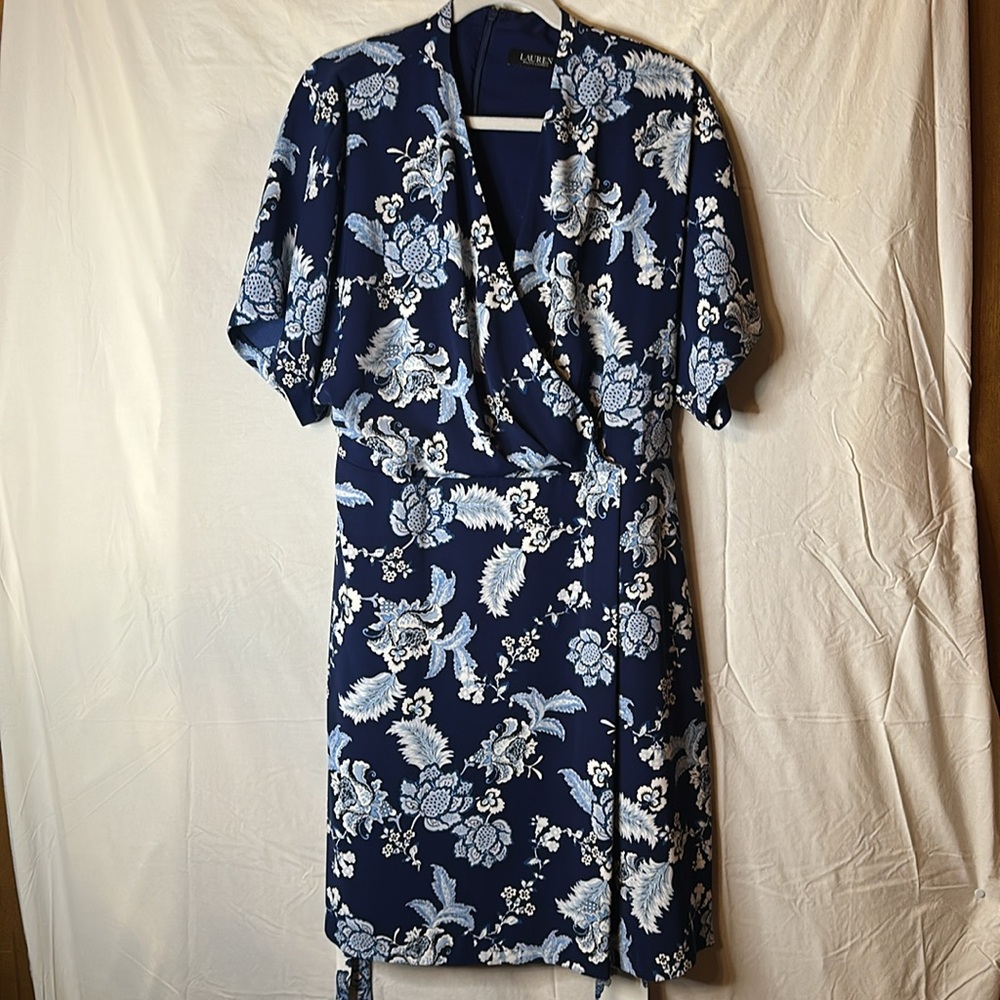 Ralph Lauren Navy Floral Dress like new